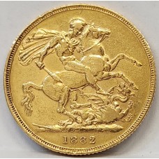 AUSTRALIA 1882 . ONE 1 SOVEREIGN . SYDNEY . GOLD